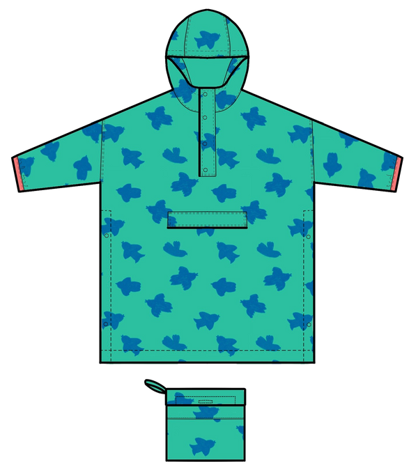EOLE Cape de pluie kids Bird Mint