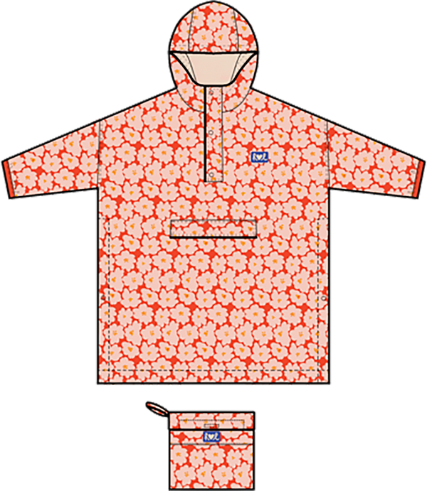 EOLE Cape de pluie kids Flower orange