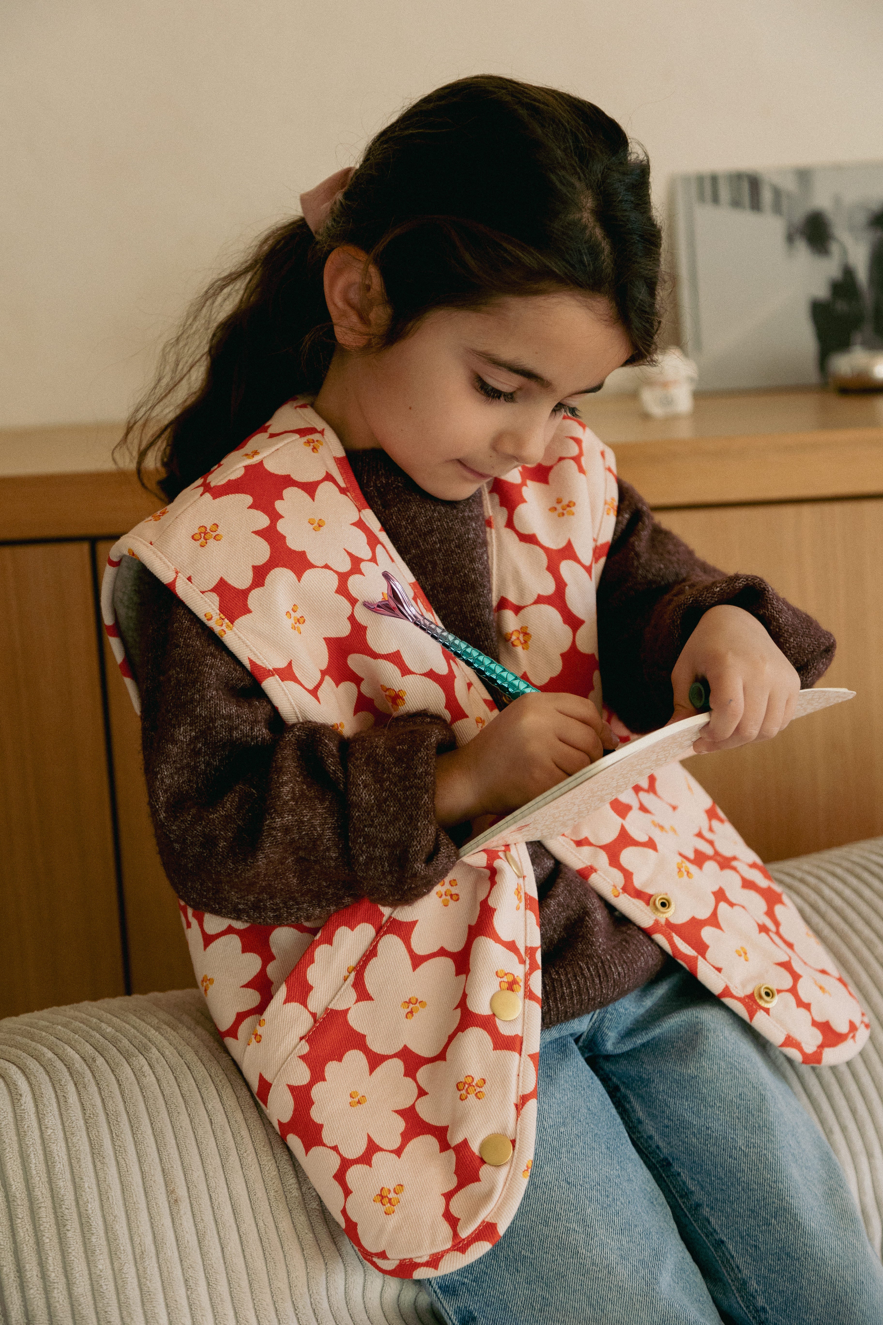 Gilet matelassé ORSO Kids Flower orange