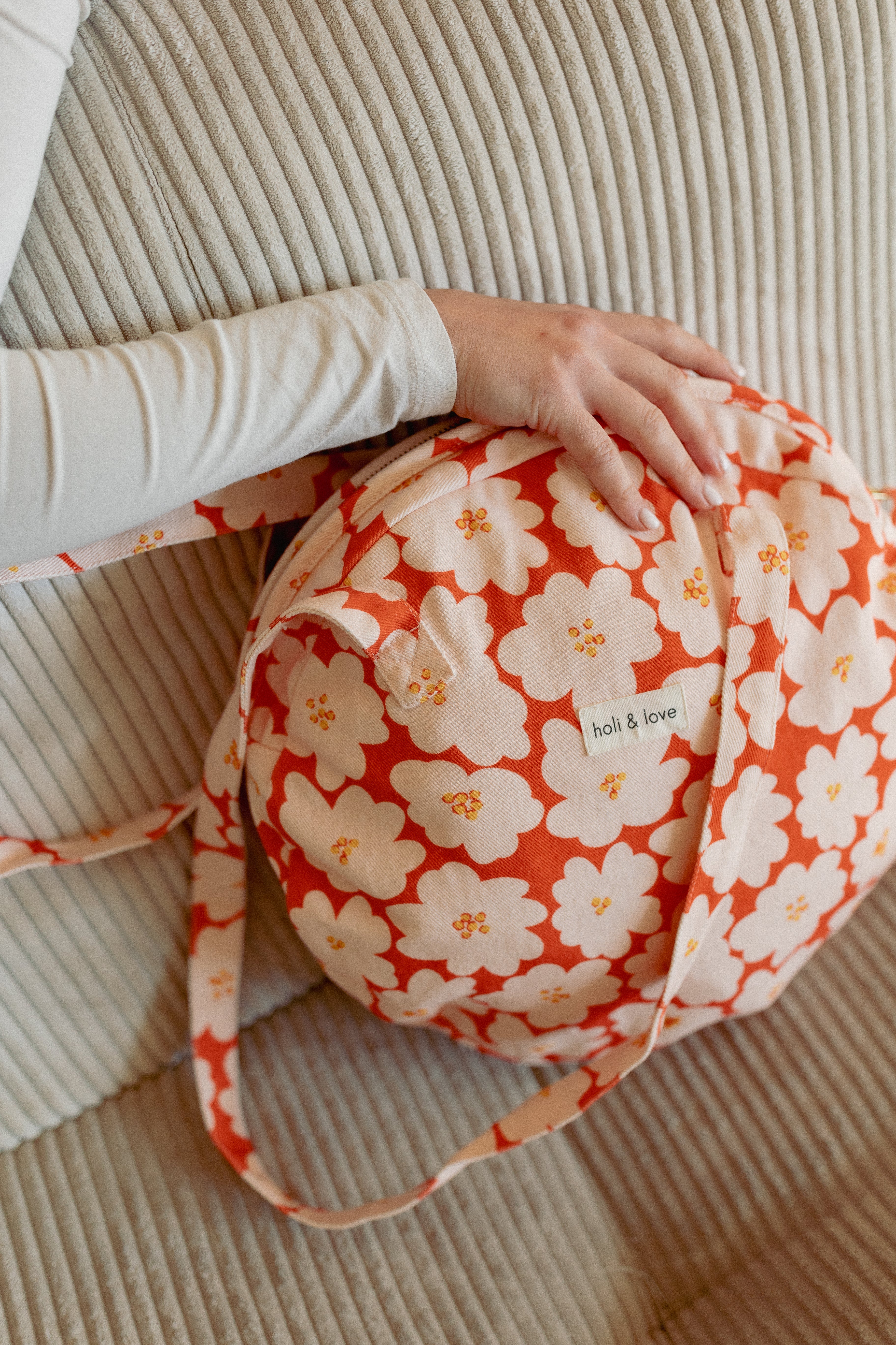 Sac Rond Flower orange