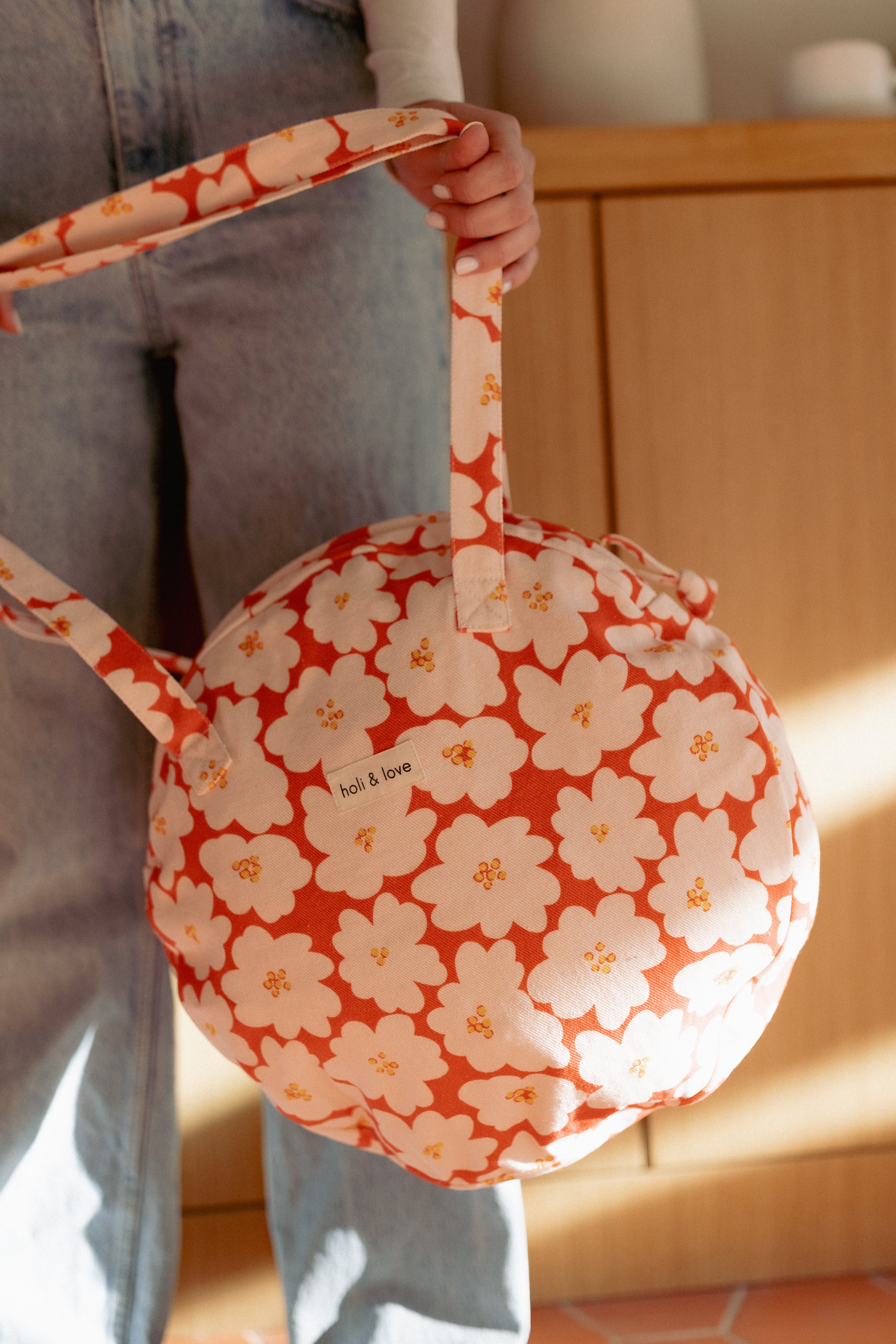 Sac Rond Flower orange