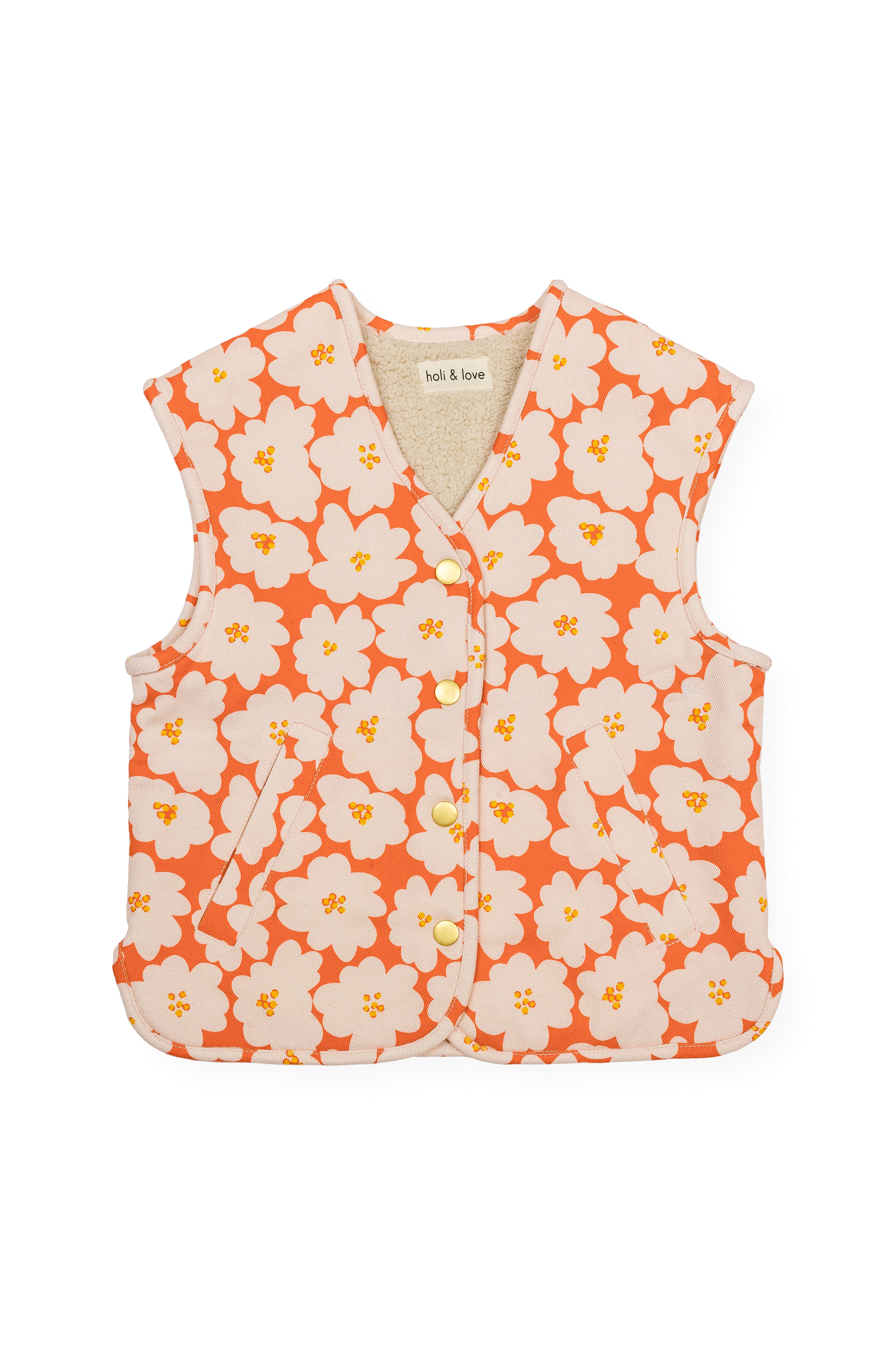 Gilet matelassé ORSO Kids Flower orange