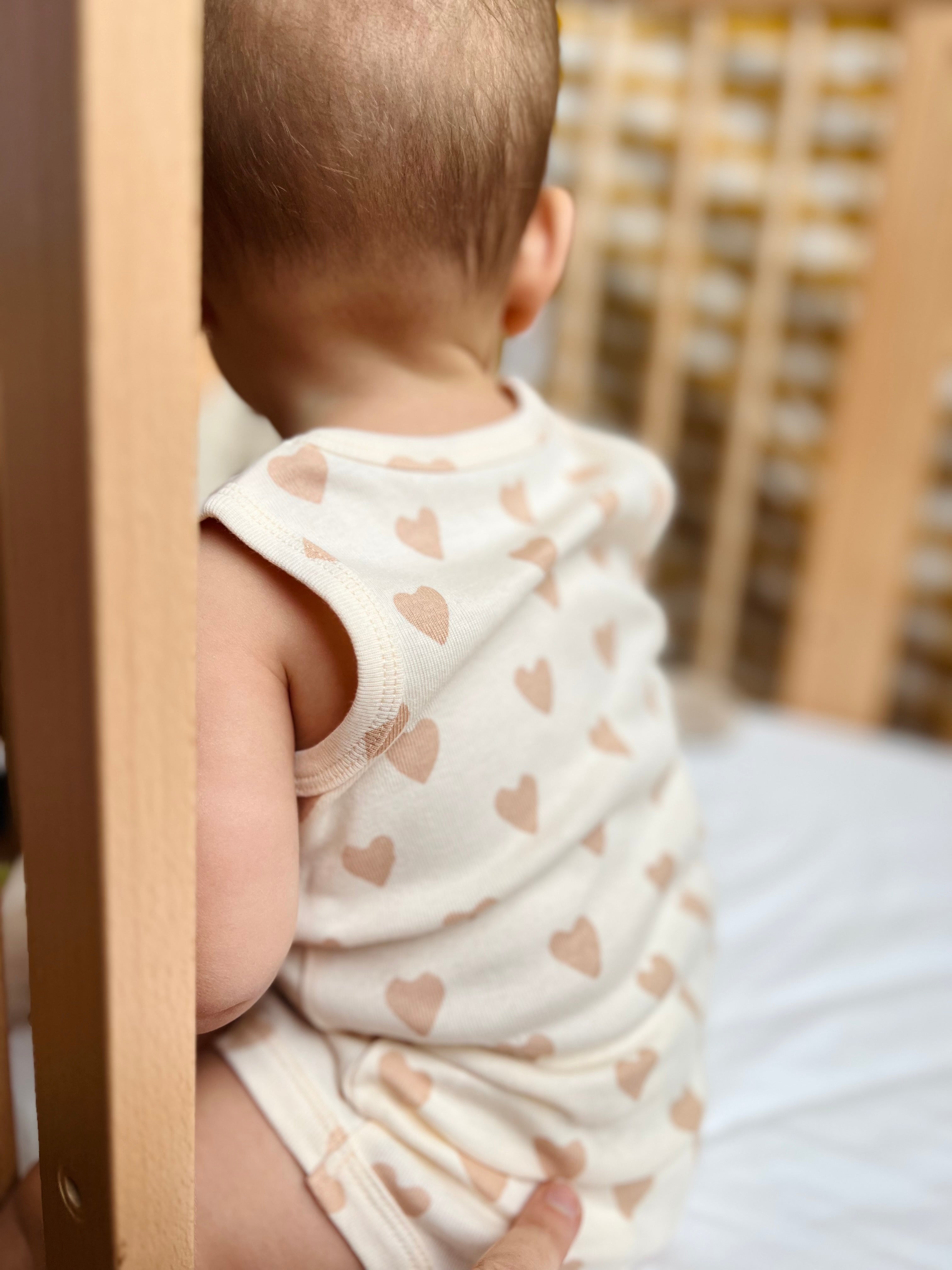 Body bébé coeur beige
