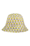 Bob enfant bébé réversible en coton 100% bio certifié GOTS mixte unisexe style vintage imprimé petites fleurs jaunes