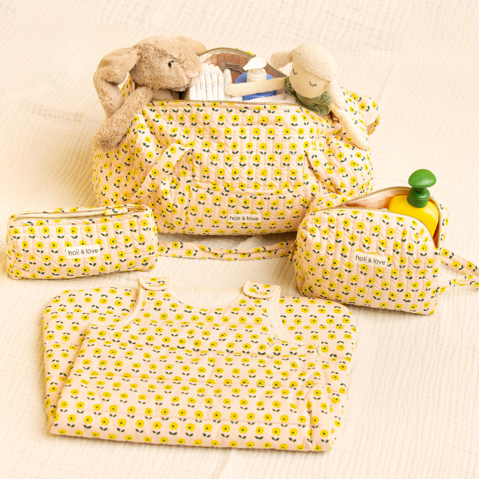 Set bébé naissance gigoteuse, sac weekend, trousse de toilette et trousse, pour maman et bébé, en coton bio, collection Baby Care