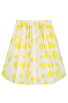 Jupe longue boutonnée pour enfant en coton 100% bio mixte unisexe style vintage imprimé citrons, vue recto