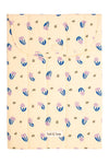 Pochette à rabas pour ordinateur portable, accessoire pour ordinateur, imprimé beige motif petites fleurs lilas